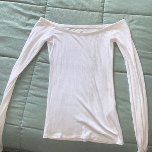 White off the shoulder long sleeve